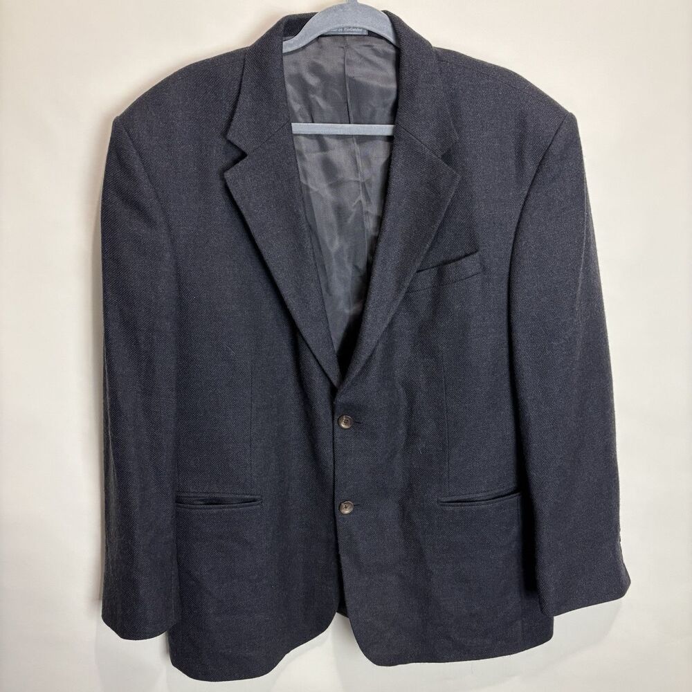 Oscar De La Renta Sport Coat Mens Gray Wool Suit Jacket Size‎ 46R Classic